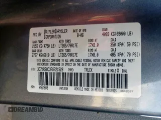 2007 Dodge 2500 SLT with VIN 3D7KR28C37G721529, listed as a Copart auction lot 54500465 with 167,983 mi miles and Clean title. Bid and sale history available at DreamBid. Image 12.