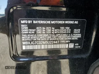 2021 BMW X1 sDrive28i z VIN WBXJG7C02M5U22447, wystawiony jako Copart lot #52927285 z przebiegiem 45 128 mil mil oraz Szkody całkowita. Historia ofert i sprzedaży dostępna na DreamBid. Obrazek 13.