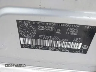 2011 Lexus IS 250 z VIN JTHCF5C20B5052688, wystawiony jako IAAI lot #42252804 z przebiegiem 122 335 mil mil oraz . Historia ofert i sprzedaży dostępna na DreamBid. Obrazek 9.