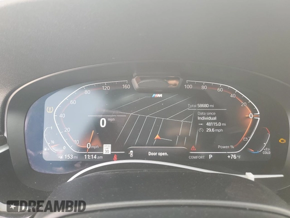 2021 BMW 5 Series 540i with VIN WBA53BJ02MWW89420, listed as a Copart auction lot 47662075 with 58,680 mi miles and Salvage Title. Bid and sale history available at DreamBid. Image 9.