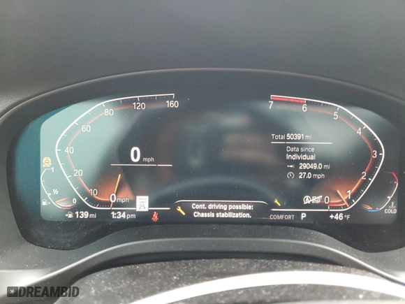 2020 BMW X4 xDrive30i with VIN 5UX2V1C09LLZ32596, listed as a Copart auction lot 50920575 with 50,391 mi miles and Clean Title. Bid and sale history available at carsss.com. Image 9.