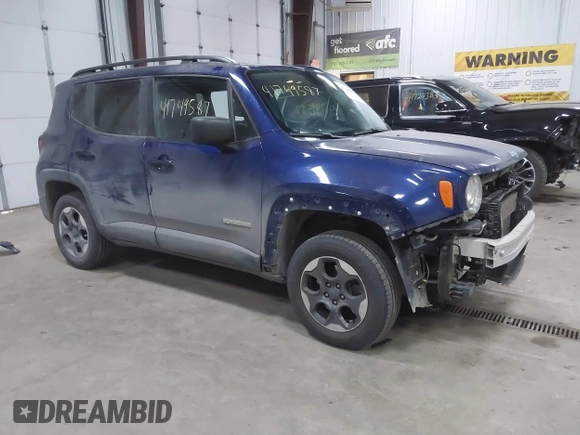 2018 Jeep Renegade Sport with VIN ZACCJBAB8JPG63818, listed as a IAAI auction lot 41749587 with 103,448 mi miles and . Bid and sale history available at DreamBid. Image 1.