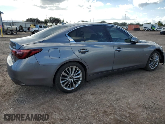2020 Infiniti Q50 Pure with VIN JN1EV7AP2LM207128, listed as a Copart auction lot 50273975 with 79,753 mi miles and Clean title. Bid and sale history available at DreamBid. Image 3.