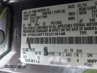 2014 Ford Escape S with VIN 1FMCU0F71EUC16148, listed as a IAAI auction lot 42025551 with 105,274 mi miles. Bid and sale history available at carsss.com. Image 9.