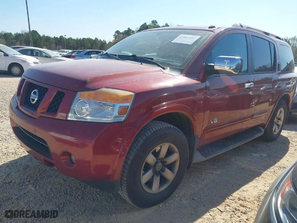 2008 Nissan Armada SE with VIN 5N1AA08C08N631860, listed as a IAAI auction lot 41897487 with NaN miles. Bid and sale history available at carsss.com. Image 2.