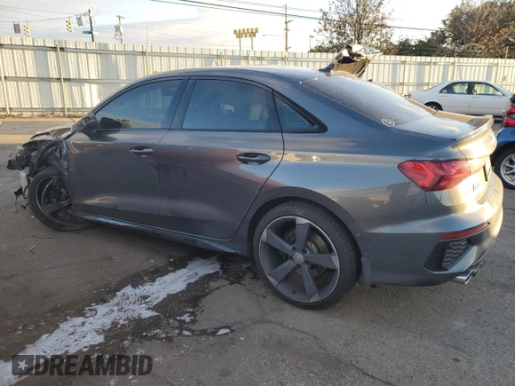 2022 Audi S3 Premium Plus z VIN WAUH3CGY2NA005111, wystawiony jako Copart lot #83374994 z przebiegiem 35 187 mil mil oraz Szkoda całkowita • Salvage title. Historia ofert i sprzedaży dostępna na DreamBid. Obrazek 2.