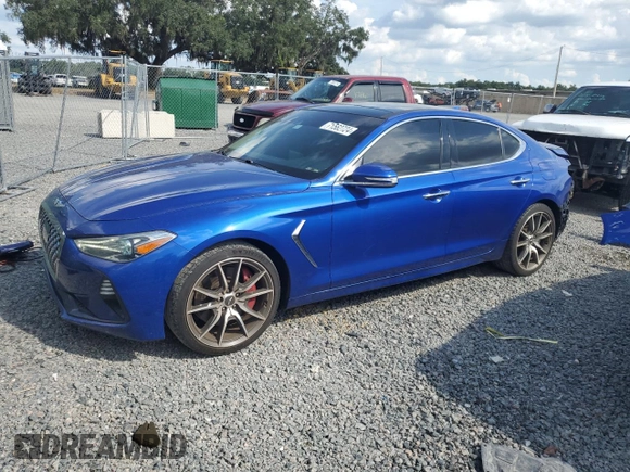 2019 Genesis G70 3.3T Advanced with VIN KMTG74LE9KU043838, listed as a Copart auction lot 71562724 with 57,376 mi miles and Non Repairable. Bid and sale history available at carsss.com. Image 1.