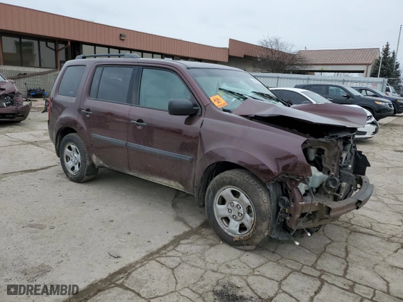 2013 Honda Pilot LX with VIN 5FNYF4H29DB085927, listed as a Copart auction lot 44906785 with 0 mi miles and Salvage Title. Bid and sale history available at carsss.com. Image 4.