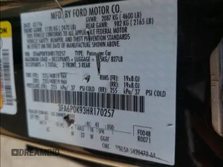 2017 Ford Fusion Titanium с VIN 3FA6P0K93HR170257, выставлен на аукционе Copart как лот 50977791 с пробегом 96 692 миль миль и Списание • Salvage title. История ставок и продаж доступна на DreamBid. Изображение 10.