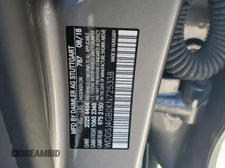 2019 Mercedes-Benz CLA with VIN WDDSJ4GB0KN725338, listed as a Copart auction lot 50787395 with 67,187 mi miles and Salvage Title. Bid and sale history available at carsss.com. Image 12.
