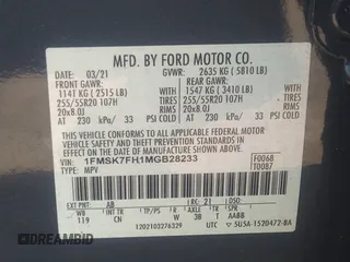 2021 Ford Explorer Limited with VIN 1FMSK7FH1MGB28233, listed as a IAAI auction lot 41645930 with 51,329 mi miles. Bid and sale history available at carsss.com. Image 9.