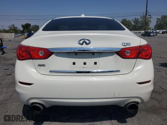 2016 Infiniti Q50 with VIN JN1EV7AR1GM344990, listed as a Copart auction lot 54622525 with 71,930 mi miles and Salvage Title. Bid and sale history available at DreamBid. Image 6.