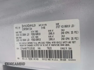 2007 Dodge Dakota SLT z VIN 1D7HW48K77S129162, wystawiony jako IAAI lot #41842077 z przebiegiem 186 172 mil mil oraz . Historia ofert i sprzedaży dostępna na DreamBid. Obrazek 9.
