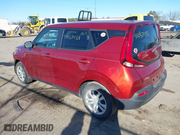2021 Kia Soul LX with VIN KNDJ23AU0M7749363, listed as a IAAI auction lot 41457438 with 38,129 mi miles. Bid and sale history available at carsss.com. Image 3.