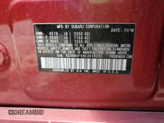 2019 Subaru Legacy Premium with VIN 4S3BNAF6XK3016235, listed as a Copart auction lot 58318305 with 76,208 mi miles and Salvage title. Bid and sale history available at DreamBid. Image 13.