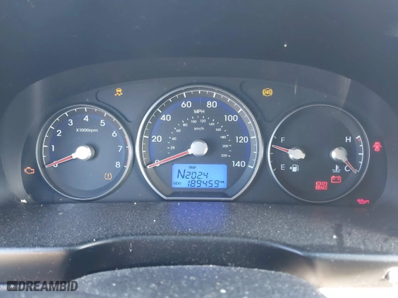 2010 Hyundai Santa Fe GLS with VIN 5NMSG3AB2AH390882, listed as a IAAI auction lot 41752859 with 189,459 mi miles. Bid and sale history available at carsss.com. Image 7.