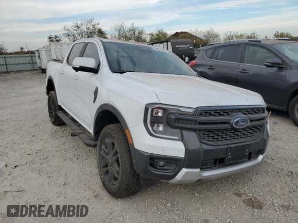 2024 Ford Ranger LARIAT with VIN 1FTER4KH7RLE06567, listed as a Copart auction lot 76637684 with 0 mi miles and Salvage Title. Bid and sale history available at carsss.com. Image 4.