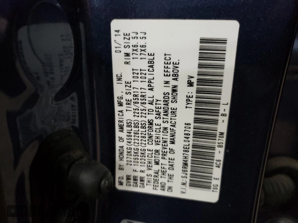2014 Honda CR-V EX-L with VIN 5J6RM4H78EL048706, listed as a Copart auction lot 47868495 with 212,898 mi miles and Salvage Title. Bid and sale history available at carsss.com. Image 14.