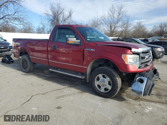 2013 Ford F-150 XL with VIN 1FTNF1EF0DKD31954, listed as a Copart auction lot 47823055 with 110,955 mi miles and Salvage title. Bid and sale history available at DreamBid. Image 4.