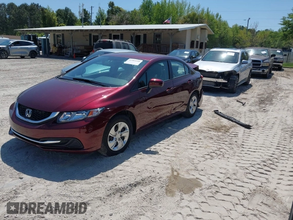 2014 Honda Civic Sedan LX with VIN 19XFB2F57EE246612, listed as a IAAI auction lot 41984108 with 13,656 mi miles. Bid and sale history available at carsss.com. Image 17.