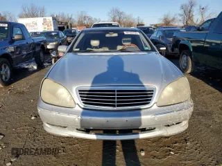 2002 Mercedes-Benz S-Class 4.3L with VIN WDBNG70JX2A233642, listed as a Copart auction lot 44129705 with 144,793 mi miles and Salvage Title. Bid and sale history available at carsss.com. Image 5.