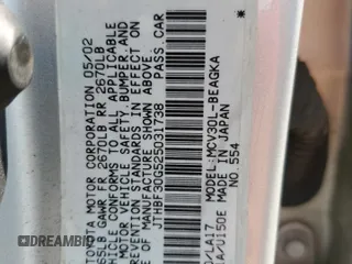 2002 Lexus ES 300 z VIN JTHBF30G525031738, wystawiony jako Copart lot #60660755 z przebiegiem 236 087 mil mil oraz Szkoda całkowita • Salvage title. Historia ofert i sprzedaży dostępna na DreamBid. Obrazek 12.