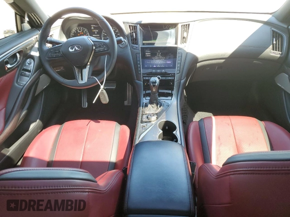 2022 Infiniti Q60 Red Sport 400 with VIN JN1FV7LL5NM680572, listed as a Copart auction lot 49444544 with 36,374 mi miles and Salvage title. Bid and sale history available at DreamBid. Image 8.