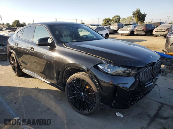 2024 BMW X6 M60i with VIN 5UX43EX09R9S59072, listed as a Copart auction lot 79769544 with 8,527 mi miles and Salvage Title. Bid and sale history available at carsss.com. Image 4.