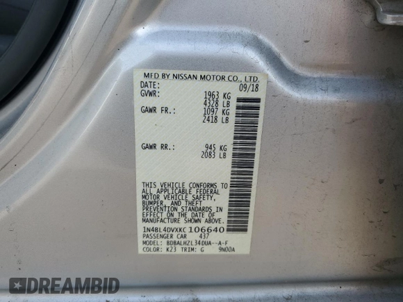 2019 Nissan Altima 2.5 SV with VIN 1N4BL4DVXKC106640, listed as a Copart auction lot 78297714 with 27,435 mi miles and Salvage Title. Bid and sale history available at carsss.com. Image 12.