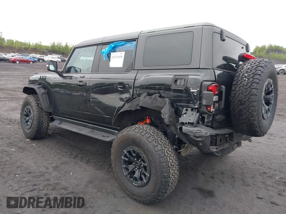 2023 Ford Bronco Raptor with VIN 1FMEE5JR9PLB23222, listed as a IAAI auction lot 42376438 with 7,447 mi miles and . Bid and sale history available at DreamBid. Image 3.