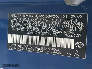 2007 Toyota Camry CE with VIN JTNBE46K373056707, listed as a IAAI auction lot 42128026 with 242,887 mi miles. Bid and sale history available at carsss.com. Image 9.
