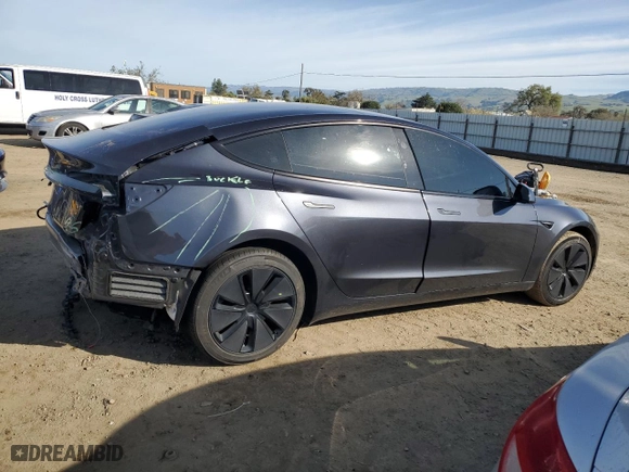 2024 Tesla Model 3 with VIN 5YJ3E1EA0RF784894, listed as a Copart auction lot 49793075 with 10,329 mi miles and Salvage Title. Bid and sale history available at carsss.com. Image 3.