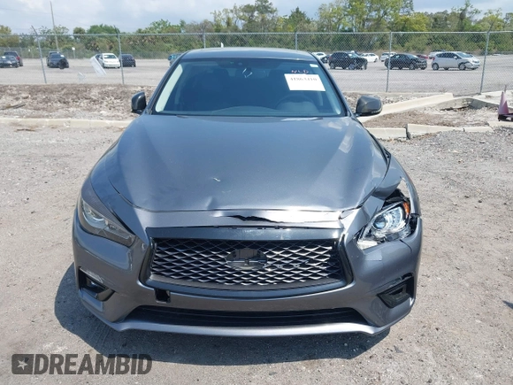 2018 Infiniti Q50 Luxe with VIN JN1EV7AP4JM590048, listed as a IAAI auction lot 41863410 with 55,727 mi miles and . Bid and sale history available at carsss.com. Image 12.