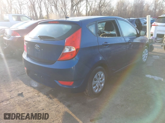 2017 Hyundai Accent SE with VIN KMHCT5AE6HU300248, listed as a IAAI auction lot 41860262 with 64,692 mi miles. Bid and sale history available at carsss.com. Image 4.
