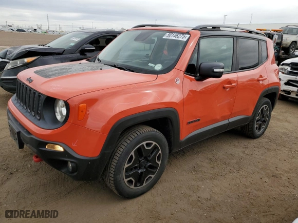2015 Jeep Renegade Trailhawk with VIN ZACCJBCT6FPC33444, listed as a Copart auction lot 50146275 with 112,161 mi miles and Salvage Title. Bid and sale history available at carsss.com. Image 1.