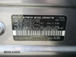 2020 Mitsubishi Eclipse Cross ES z VIN JA4AS3AAXLZ008284, wystawiony jako Copart lot #55495185 z przebiegiem 164 379 mil mil oraz Tytuł czysty. Historia ofert i sprzedaży dostępna na DreamBid. Obrazek 13.