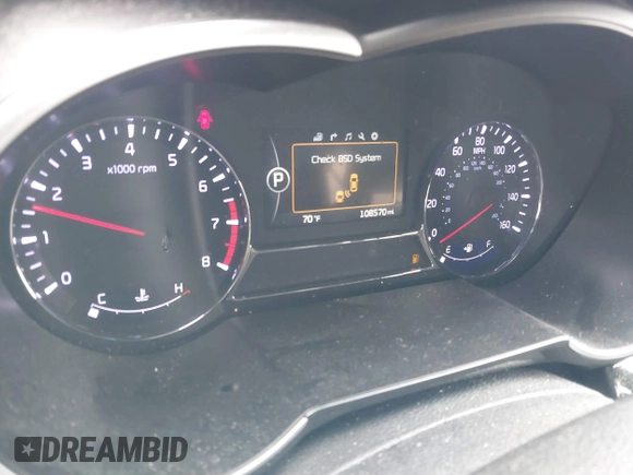 2015 Kia Optima SX Turbo with VIN 5XXGR4A68FG449822, listed as a IAAI auction lot 40480060 with 108,570 mi miles. Bid and sale history available at carsss.com. Image 15.