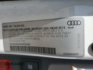 2017 Audi A4 Premium Plus z VIN WAUENAF45HN020344, wystawiony jako Copart lot #52750595 z przebiegiem 140 208 mil mil oraz Szkoda całkowita • Salvage title. Historia ofert i sprzedaży dostępna na DreamBid. Obrazek 12.