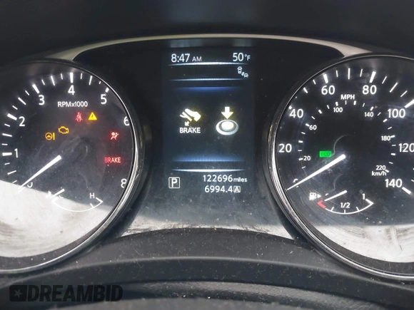 2016 Nissan Rogue SL with VIN 5N1AT2MT5GC745262, listed as a IAAI auction lot 41271388 with 122,696 mi miles. Bid and sale history available at carsss.com. Image 7.