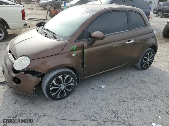 2012 FIAT 500 Pop with VIN 3C3CFFAR2CT384659, listed as a Copart auction lot 50970675 with 142,348 mi miles and Salvage Title. Bid and sale history available at carsss.com. Image 1.