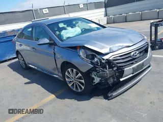 2015 Hyundai Sonata Sport with VIN 5NPE34AF2FH055486, listed as a IAAI auction lot 42136411 with 110,706 mi miles and . Bid and sale history available at DreamBid. Image 1.