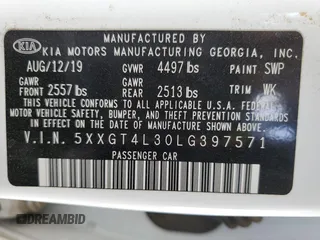 2020 Kia Optima LX z VIN 5XXGT4L30LG397571, wystawiony jako Copart lot #51993255 z przebiegiem 64 358 mil mil oraz Szkody całkowita. Historia ofert i sprzedaży dostępna na DreamBid. Obrazek 12.