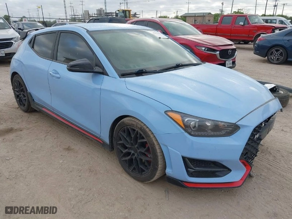 2020 Hyundai Veloster N with VIN KMHT36AH6LU004705, listed as a IAAI auction lot 42014151 with 155,813 mi miles. Bid and sale history available at carsss.com. Image 1.