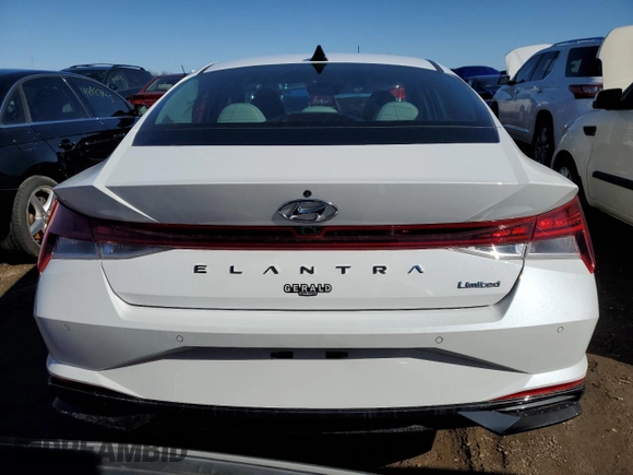 2021 Hyundai Elantra Limited with VIN 5NPLP4AG3MH031392, listed as a Copart auction lot 44696405 with 75,580 mi miles and Salvage Title. Bid and sale history available at DreamBid. Image 6.