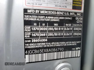 2008 Mercedes-Benz R 3.5L with VIN 4JGCB65EX8A086790, listed as a Copart auction lot 51023835 with 146,701 mi miles and Salvage Title. Bid and sale history available at carsss.com. Image 16.
