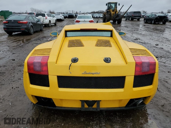 2004 Lamborghini Gallardo z VIN ZHWGU11S34LA01652, wystawiony jako Copart lot #49695214 z przebiegiem Nie podano mil oraz Szkoda całkowita • Salvage title. Historia ofert i sprzedaży dostępna na DreamBid. Obrazek 6.