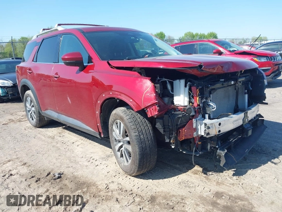 2023 Nissan Pathfinder SL with VIN 5N1DR3CC8PC251318, listed as a IAAI auction lot 42231262 with 22,039 mi miles and . Bid and sale history available at DreamBid. Image 1.