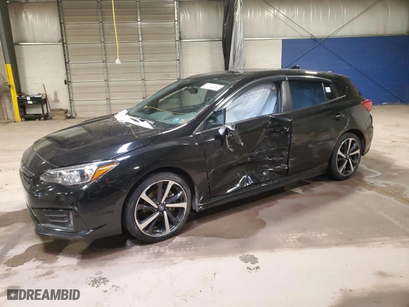 2022 Subaru Impreza Sport with VIN 4S3GTAM69N3721658, listed as a Copart auction lot 87012334 with 129,620 mi miles and Salvage Title. Bid and sale history available at carsss.com. Image 1.