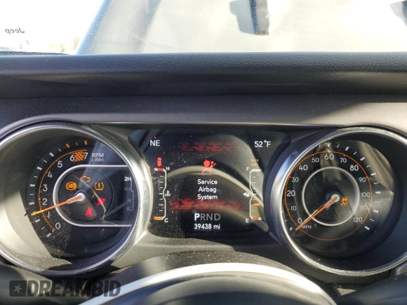 2021 Jeep Wrangler Unlimited Sport S with VIN 1C4HJXDN4MW847816, listed as a Copart auction lot 45693565 with 39,438 mi miles and Salvage Title. Bid and sale history available at carsss.com. Image 9.