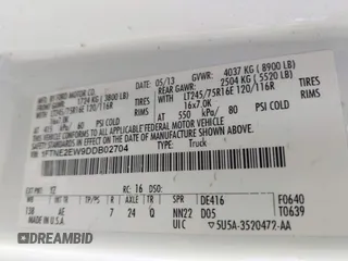 2013 Ford Econoline Cargo Commercial with VIN 1FTNE2EW9DDB02704, listed as a IAAI auction lot 42596289 with 243,629 mi miles and . Bid and sale history available at DreamBid. Image 9.